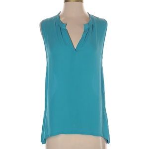 L’AGENCE Blue Silk Top